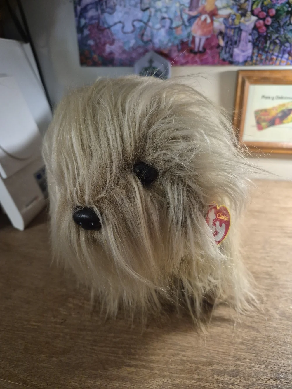 Ty Classic Plush Duster The Dog Beanie Baby Style - Blonde